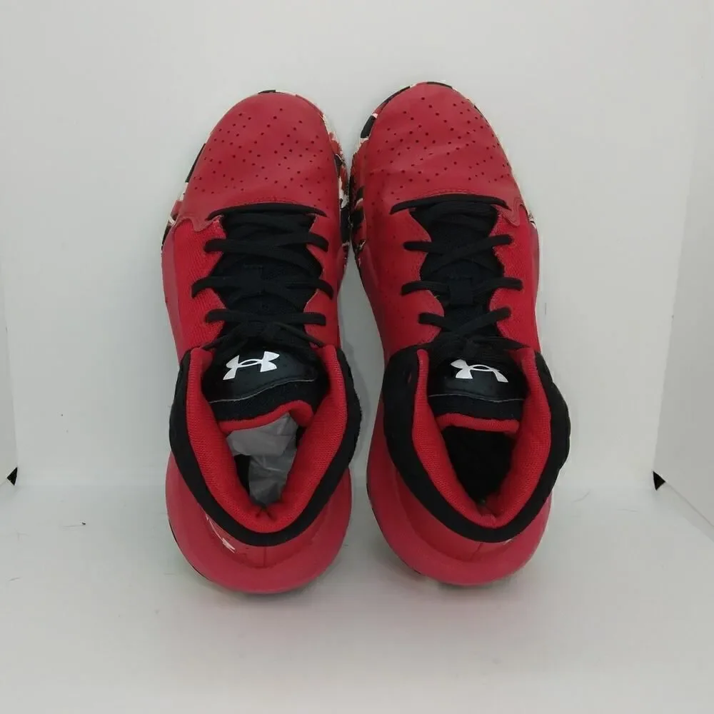 Under Armour Jet 21 Boys Pre-owned Red/Black Basketball Sneakers - sz. 5 1/2Y